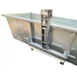 Benne 3 points galvanisée LIDERFARM 2m00 charge 800kg - Axe d'attelage Ø19mm en acier bichromaté - Longueurs disponibles 96 et 120mm