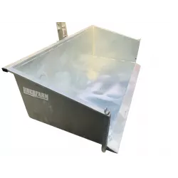 Benne 3 points galvanisée LIDERFARM 2m00 charge 800kg - Axe d'attelage Ø19mm en acier bichromaté - Longueurs disponibles 96 et 120mm