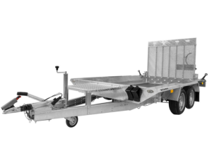 Remorque lourde à deux essieux pour le transport de mini-pelles 400x180 UNITRAILER STARK 3 400 DMC 3500 kg avec une roue de support automatique